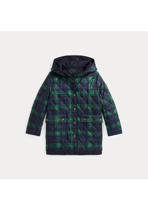 Plaid Quilted Reversible Hooded Jacket