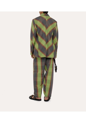 Vivienne Westwood Wreck Jacket Linen / Cotton Tartan Green 54 Men