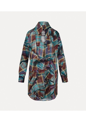 Vivienne Westwood Heart Shirt Dress Viscose Multi-tartan 40 Women