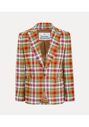 Vivienne Westwood One Button Jacket Wool Tartan 52 Men