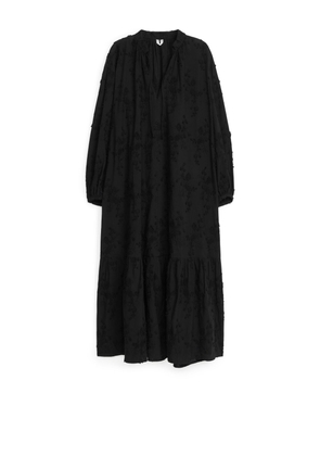 Embroidered Maxi Dress - Black