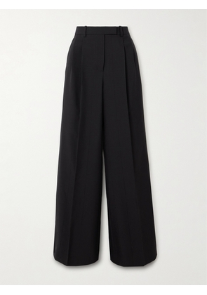 Givenchy - Pleated Metallic Striped Wool-blend Wide-leg Pants - Black - FR34,FR36,FR38,FR40,FR42,FR44