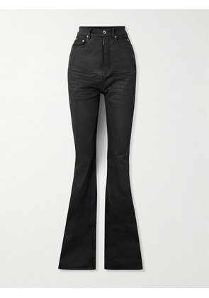 Rick Owens - Bolan Coated High-rise Flared Jeans - Black - 25,26,27,28,29,30,31,32