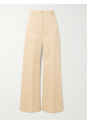 Patou - Iconic Cotton-twill Wide-leg Pants - Cream - FR34,FR36,FR38,FR40