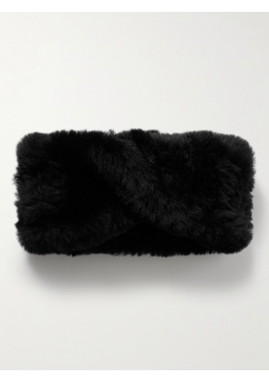 Yves Salomon - Twist-front Shearling Headband - Black - One size