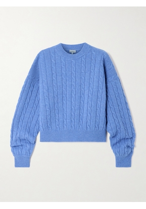 Loewe - Cable-knit Wool-blend Sweater - Blue - x small,small,medium,large