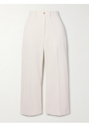 Polo Ralph Lauren - Cropped Cotton-corduroy Wide-leg Pants - White - US0,US2,US4,US6,US8