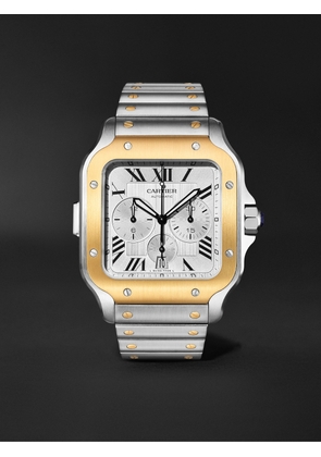 Cartier - Santos de Cartier Automatic Chronograph 43.3mm Interchangeable 18-Karat Gold, Stainless Steel and Rubber Watch, Ref. No. W2SA0008 - Men - White