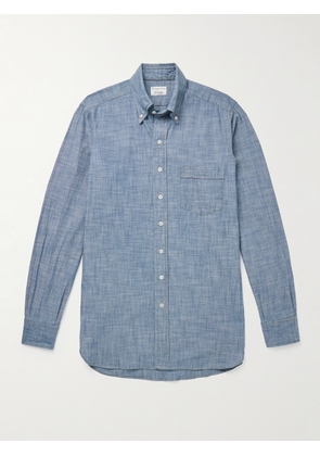 Kingsman - Button-Down Collar Cotton-Chambray Shirt - Men - Blue - UK/US 15