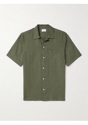 Kingsman - Drake's Convertible-Collar Linen Shirt - Men - Green - S