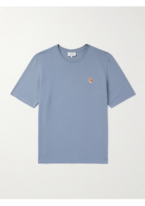Maison Kitsuné - Logo-Appliquéd Cotton-Jersey T-Shirt - Men - Blue - XS