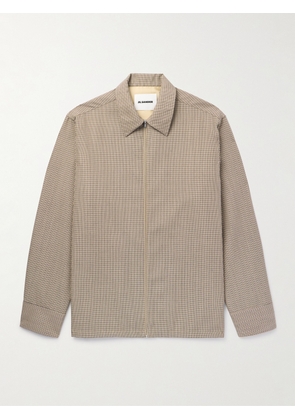 Jil Sander - Checked Wool Zip-Up Overshirt - Men - Brown - IT 46