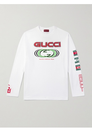 Gucci - Logo-Print Cotton-Jersey T-Shirt - Men - White - S
