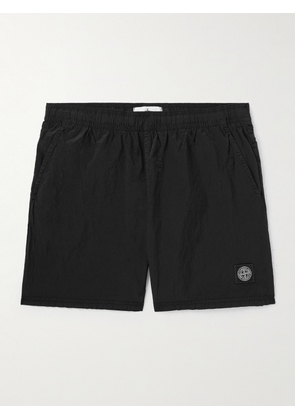 Stone Island - Straight-Leg Mid-Length Logo-Appliquéd Nylon Metal Swim Shorts - Men - Black - S