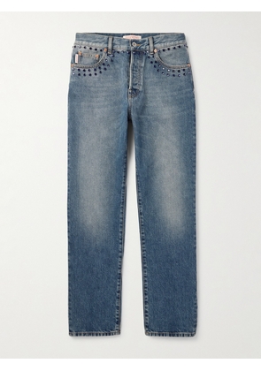 Valentino Garavani - Straight-Leg Crystal-Embellished Jeans - Men - Blue - UK/US 28