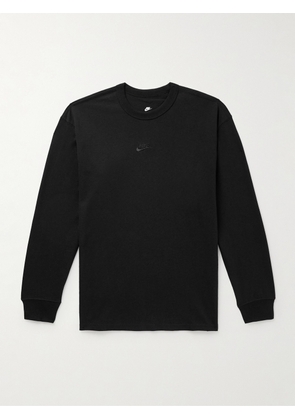 Nike - Sportswear Premium Essentials Logo-Embroidered Cotton-Jersey T-Shirt - Men - Black - L