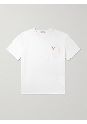 Valentino Garavani - Logo-Embellished Cotton-Jersey T-Shirt - Men - White - XS