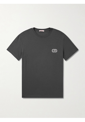 Valentino Garavani - Logo-Appliquéd Cotton-Jersey T-Shirt - Men - Gray - XS