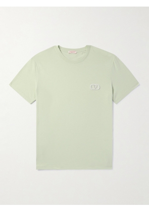 Valentino Garavani - Logo-Appliquéd Cotton-Jersey T-Shirt - Men - Green - XS