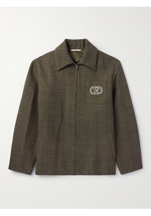 Valentino Garavani - Logo-Embroidered Checked Wool and Cotton-Blend Tweed Jacket - Men - Green - IT 46