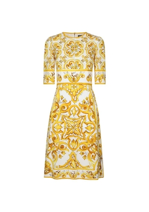 Dolce & Gabbana Silk Majolica-Print Dress
