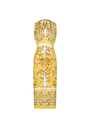Dolce & Gabbana Halterneck Majolica Midi Dress