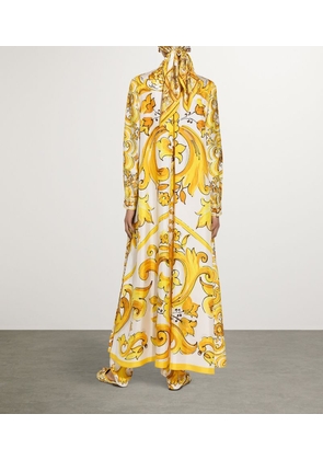 Dolce & Gabbana Silk Majolica Shirt Dress