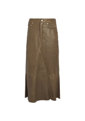 Rick Owens Leather Midi Skirt