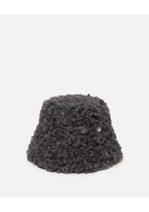 Stella McCartney - Plush Teddy Bucket Hat, Woman, Smoke grey, Size: 58