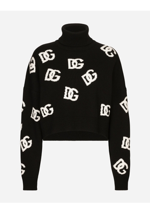 Dolce & Gabbana Wool Turtle-neck Sweater With Dg Logo Inlay - Woman Collection Multi-colored 42