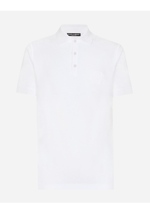 Dolce & Gabbana Cotton Polo-shirt With Dg Logo Embroidery - Man White 52