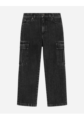 Dolce & Gabbana 5-pocket Denim Cargo Jeans With Branded Tag - Man Collection Black 2