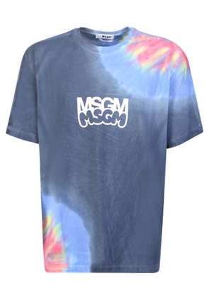 MSGM Bold Logo Tie-dye T-shirt