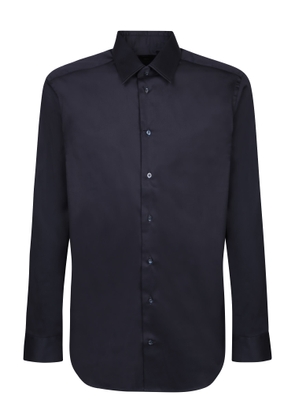 Emporio Armani Cotton-blend Blue Shirt
