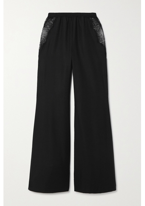 Gabriela Hearst - Enrica Lace-trimmed Cashmere Wide-leg Pants - Black - IT40,IT42,IT44,IT46