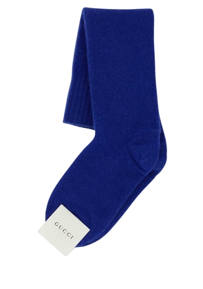 Gucci Electric Blue Stretch Cashmere Blend Socks