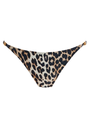 leopard print bikini briefs - 34 Beige