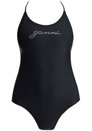 one-piece swimsuit with logo - 34 Black