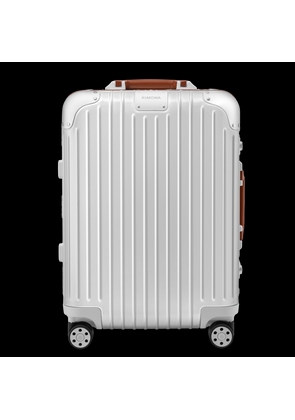 RIMOWA Original Cabin Twist Suitcase in Silver and Brown - Aluminium - 21.7x15.8x9.1'