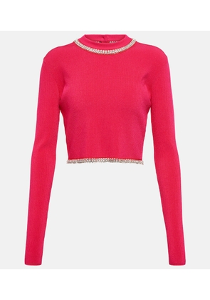 Rabanne Embellished ribbed-knit top