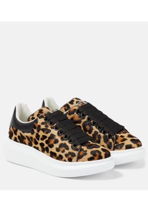 Alexander McQueen Oversized leopard-print leather sneakers