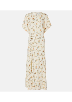 Rabanne Floral gathered midi dress