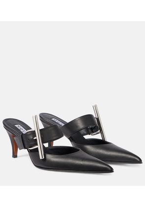 Alexander McQueen Cross-Bar leather mules