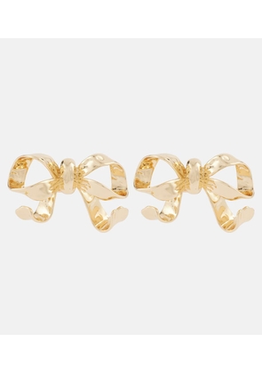 Self-Portrait Bow 18kt gold-plated earrings