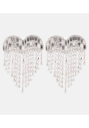 Self-Portrait Heart crystal-embellished earrings