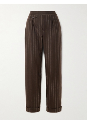 Ralph Lauren Collection - Bennet Pleated Pinstriped Wool Straight-leg Pants - Brown - US0,US2,US4,US6,US8,US10,US12