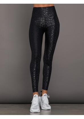 Carbon38 High Rise 7/8 Legging In Leopard Takara Shine - Black - Size XS