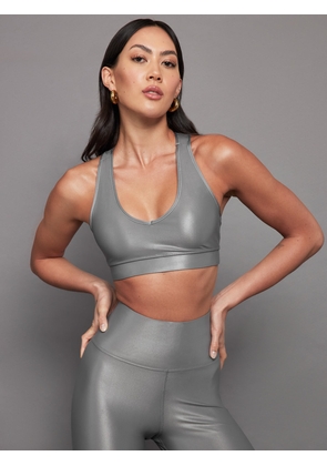 Carbon38 Action Bra 2.0 In Takara Shine - Steel Grey - Size XL