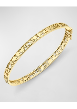 Pure Open Icon Gold & Diamond Hinge Bangle