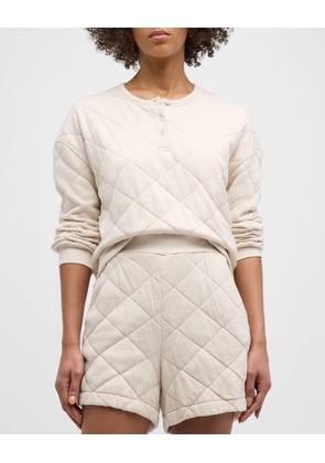 Quilted Long-Sleeve Henley